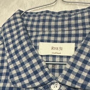 Men's Blue and White Gingham Shirt